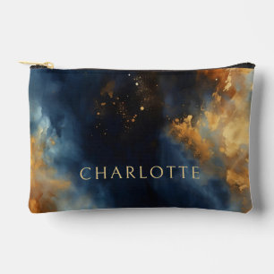 Abstrakt Blue Celestial Individuelle Name Bridal Zubehörtasche