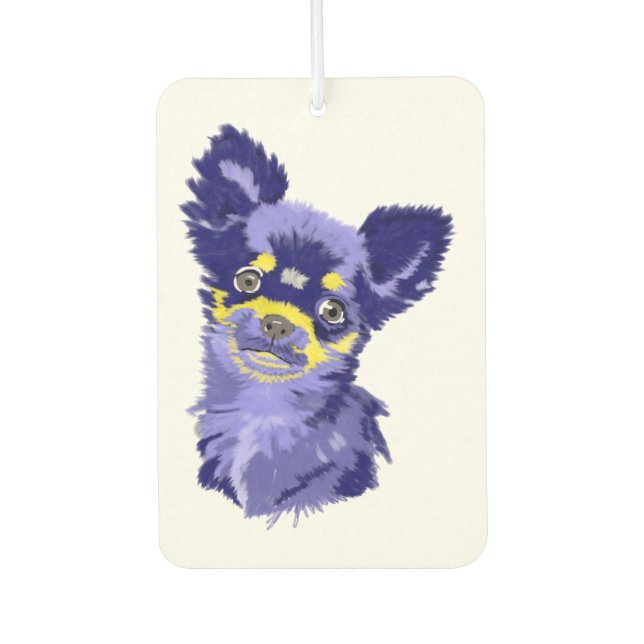 Abstrakt Blue Chihuahua Air Freshener Autolufterfrischer (Vorderseite)