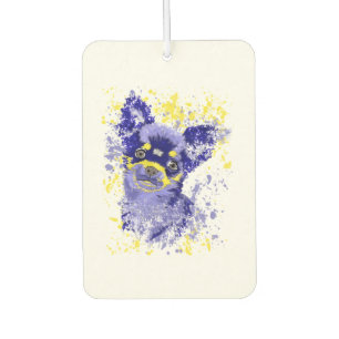 Abstrakt Blue Chihuahua Air Freshener Autolufterfrischer