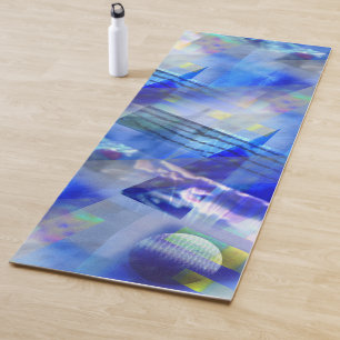 Abstrakt Blue Foto Collage Yogamatte