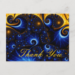 Abstrakt Blue Fraktal Sky bedankt sich bei der Pos Postkarte
