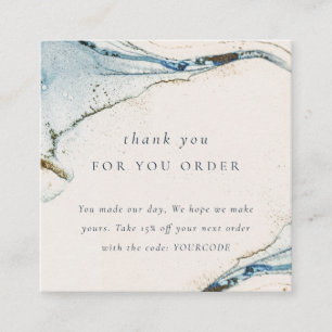 Abstrakt Blue Gold Beachy Vielen Dank für Ihre Bes Quadratische Visitenkarte