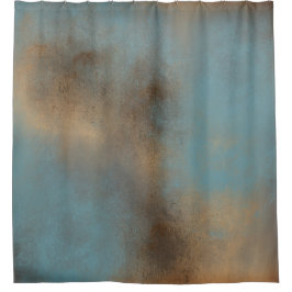 Abstrakt Blue Gold Moderne Kunst Duschvorhang