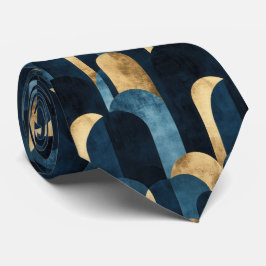 Abstrakt Blue Gold Navy Krawatte