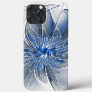 Abstrakt Blue Gray Fraktal Art Blume Case-Mate iPhone Hülle