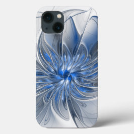 Abstrakt Blue Gray Fraktal Art Blume Case-Mate iPhone Hülle