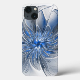 Abstrakt Blue Gray Fraktal Art Blume Case-Mate iPhone Hülle