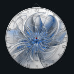Abstrakt Blue Gray Fraktal Art Blume Dartscheibe<br><div class="desc">Eine einzigartige Fantasy-Blume in Blau- und Grautönen, abstrakt und elegant. Design für Ihr Dartboard und vieles mehr.</div>