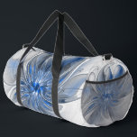 Abstrakt Blue Gray Fraktal Art Blume Duffle Bag<br><div class="desc">Einzigartige Fantasy-Blume in Blau- und Grautönen,  abstrakt und elegant. Ungewöhnliches Design für Ihre Duffeltasche und mehr.</div>