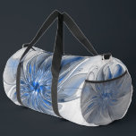 Abstrakt Blue Gray Fraktal Art Blume Duffle Bag<br><div class="desc">Einzigartige Fantasy-Blume in Blau- und Grautönen, abstrakt und elegant. Ungewöhnliches Design für Ihre Duffeltasche und mehr.</div>
