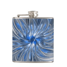 Abstrakt Blue Gray Fraktal Art Blume