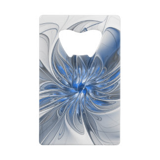 Abstrakt Blue Gray Fraktal Art Blume Geldbeutel Flaschenöffner