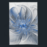 Abstrakt Blue Gray Fraktal Art Blume Geschirrtuch<br><div class="desc">Einzigartige Fantasy-Blume in Blau- und Grautönen,  abstrakt und elegant. Design für Ihr Küchentuch und mehr.</div>