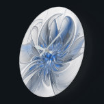 Abstrakt Blue Gray Fraktal Art Blume Große Wanduhr<br><div class="desc">Eine einzigartige Fantasy-Blume in Blau- und Grautönen,  abstrakt und elegant. Design für Ihre runden Acrylwanduhr und mehr.</div>