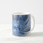 Abstrakt Blue Gray Fraktal Art Blume Kaffeetasse<br><div class="desc">Eine einzigartige Fantasy-Blume in Blau- und Grautönen, abstrakt und elegant. Ungewöhnliches Design für Ihre dekorative Blumenkaffee-Tasse und mehr.</div>