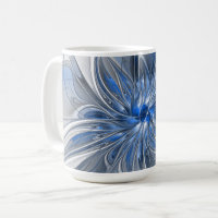 Abstrakt Blue Gray Fraktal Art Blume