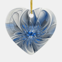 Abstrakt Blue Gray Fraktal Art Blume