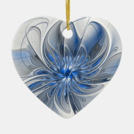 Abstrakt Blue Gray Fraktal Art Blume Keramik Ornament
