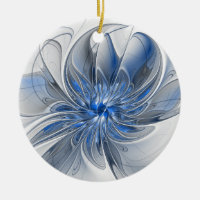 Abstrakt Blue Gray Fraktal Art Blume