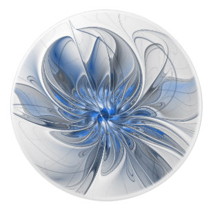 Abstrakt Blue Gray Fraktal Art Blume Keramikknauf