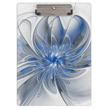 Abstrakt Blue Gray Fraktal Art Blume