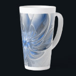 Abstrakt Blue Gray Fraktal Art Blume Milchtasse<br><div class="desc">Eine einzigartige Fantasy-Blume in Blau- und Grautönen, abstrakt und elegant. Ungewöhnliches Design für Ihre dekorative florale Latte Tasse und mehr.</div>