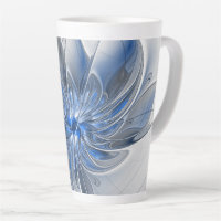 Abstrakt Blue Gray Fraktal Art Blume