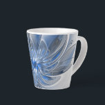 Abstrakt Blue Gray Fraktal Art Blume Milchtasse<br><div class="desc">Eine einzigartige Fantasy-Blume in Blau- und Grautönen, abstrakt und elegant. Ungewöhnliches Design für Ihre dekorative florale Latte Tasse und mehr.</div>