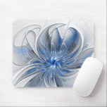 Abstrakt Blue Gray Fraktal Art Blume Mousepad<br><div class="desc">Eine einzigartige Fantasy-Blume in Blau- und Grautönen,  abstrakt und elegant. Ungewöhnliches Design für Ihre dekorative Blumenmousepad und mehr.</div>