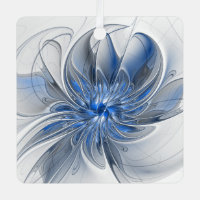 Abstrakt Blue Gray Fraktal Art Blume