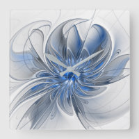 Abstrakt Blue Gray Fraktal Art Blume