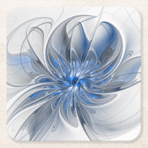 Abstrakt Blue Gray Fraktal Art Blume
