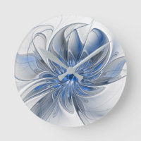 Abstrakt Blue Gray Fraktal Art Blume