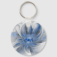Abstrakt Blue Gray Fraktal Art Blume