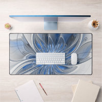 Abstrakt Blue Gray Fraktal Art Blume