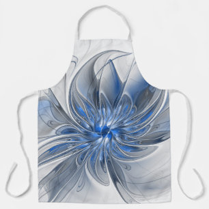 Abstrakt Blue Gray Fraktal Art Blume Schürze