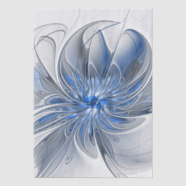 Abstrakt Blue Gray Fraktal Art Blume Seidenpapier