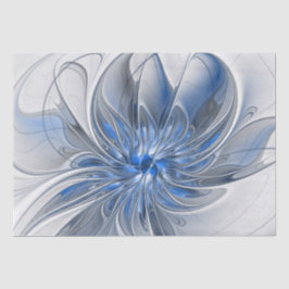 Abstrakt Blue Gray Fraktal Art Blume Seidenpapier