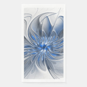 Abstrakt Blue Gray Fraktal Art Blume Serviette