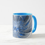 Abstrakt Blue Gray Fraktal Art Blume Tasse<br><div class="desc">Eine einzigartige Fantasy-Blume in Blau- und Grautönen, abstrakt und elegant. Ungewöhnliches Design für Ihre dekorative Blumenkombination Kaffee Tasse und mehr.</div>