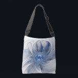 Abstrakt Blue Gray Fraktal Art Blume Tragetaschen Mit Langen Trägern<br><div class="desc">Eine einzigartige Fantasy-Blume in Blau- und Grautönen, abstrakt und elegant. Design für Ihre Crossbody-Tasche und mehr.</div>