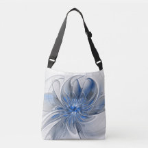 Abstrakt Blue Gray Fraktal Art Blume