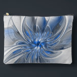 Abstrakt Blue Gray Fraktal Art Blume Zubehörtasche<br><div class="desc">Einzigartige Fantasy-Blume in Blau- und Grautönen, abstrakt und elegant. Design für Ihr Zubehör Beutel und mehr.</div>