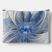 Abstrakt Blue Gray Fraktal Art Blume