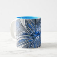Abstrakt Blue Gray Fraktal Art Blume