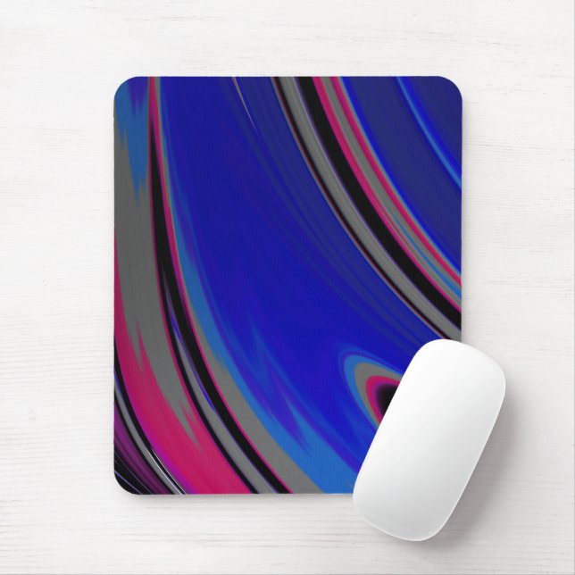 Abstrakt Blue Gray Magenta Fraktal Mousepad (Mit Mouse)
