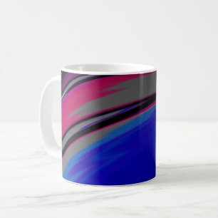 Abstrakt Blue Gray Magenta Fraktal Swirl Kaffeetasse