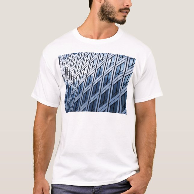 Abstrakt Blue Gray Windows T-Shirt (Vorderseite)