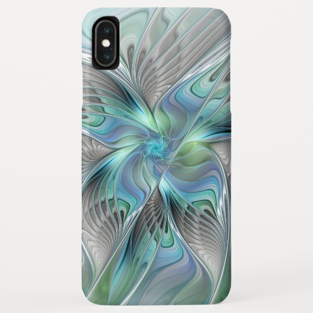 Abstrakt Blue Green Butterfly Fantasy Fraktal Art Case-Mate iPhone Hülle (Rückseite)