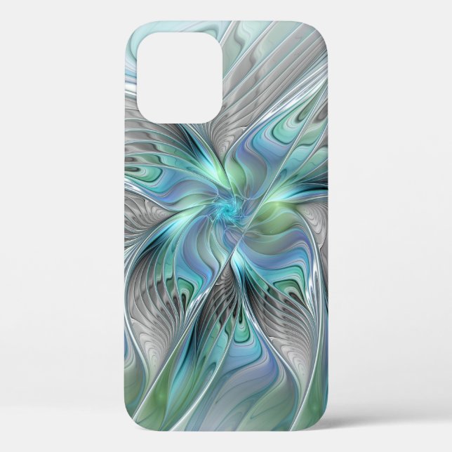 Abstrakt Blue Green Butterfly Fantasy Fraktal Art Case-Mate iPhone Hülle (Rückseite)